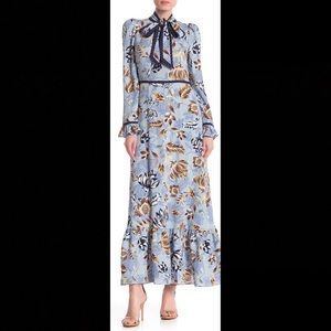 BCBG Maxazria print dress with neck tie